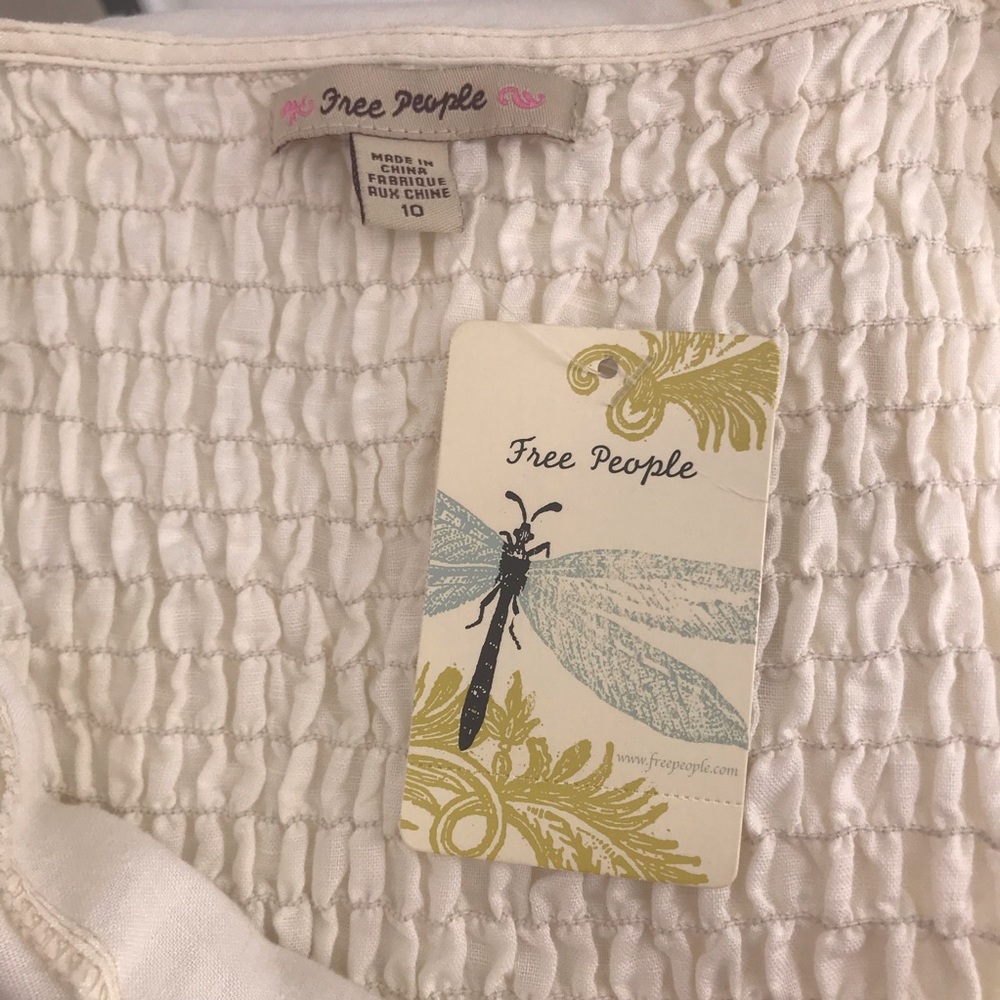White Linen Sundress by Free People NWT - Picture 5 of 6